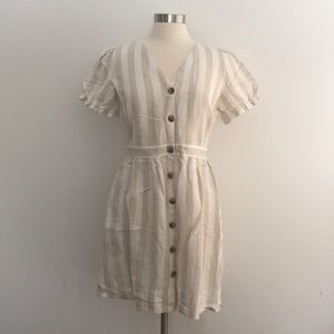 Loft Linen Button Down Dress Size 6P
